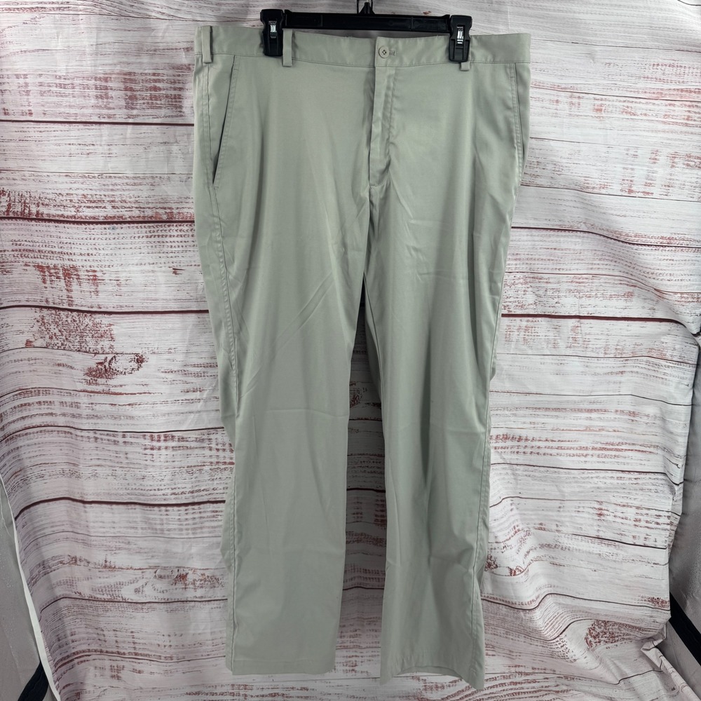Nike Golf Dri-FIT Pants Mens 38x34 Gray Flat Front Stretch Chinos‎ Performance